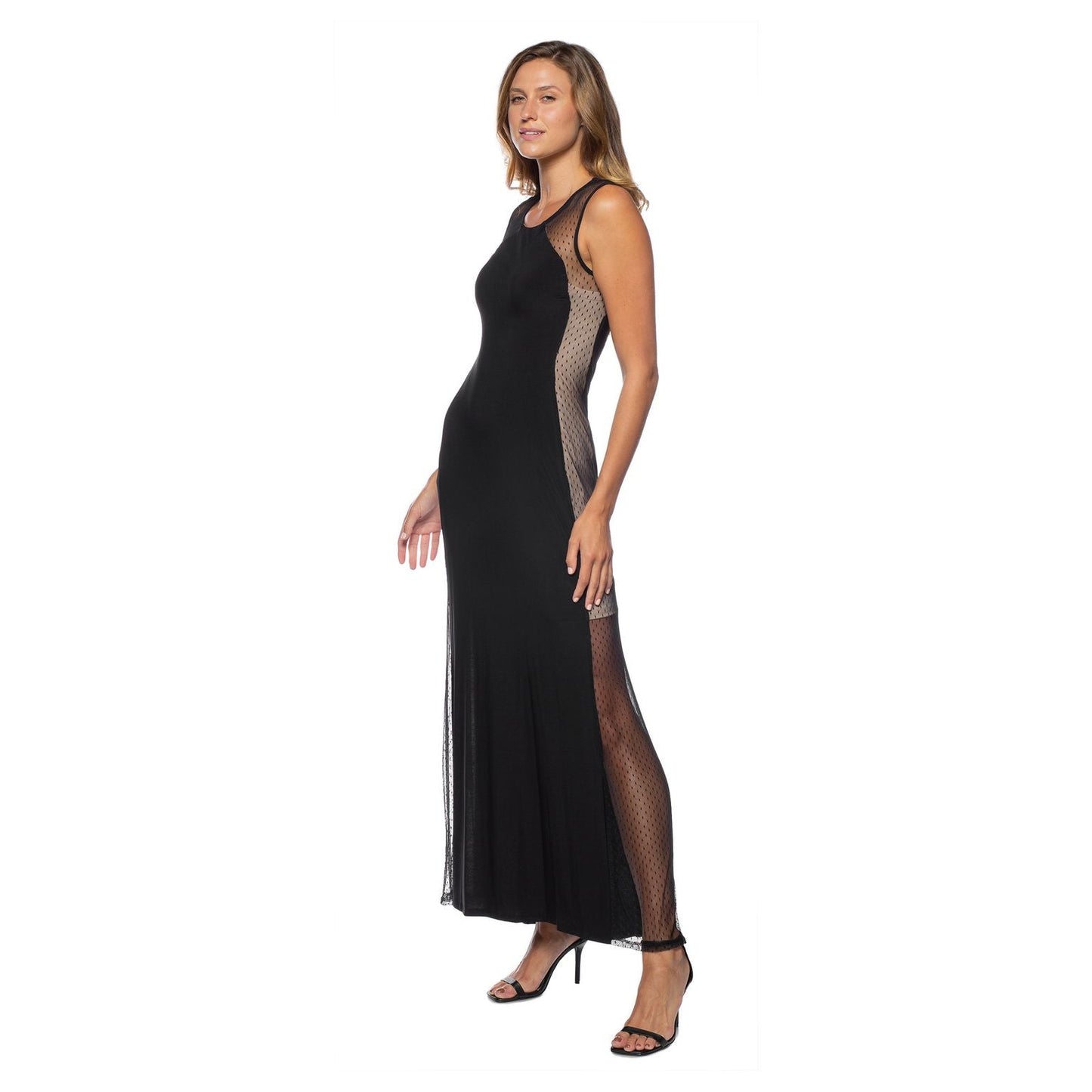 Marina Long Sleeveless Side Panel Dress