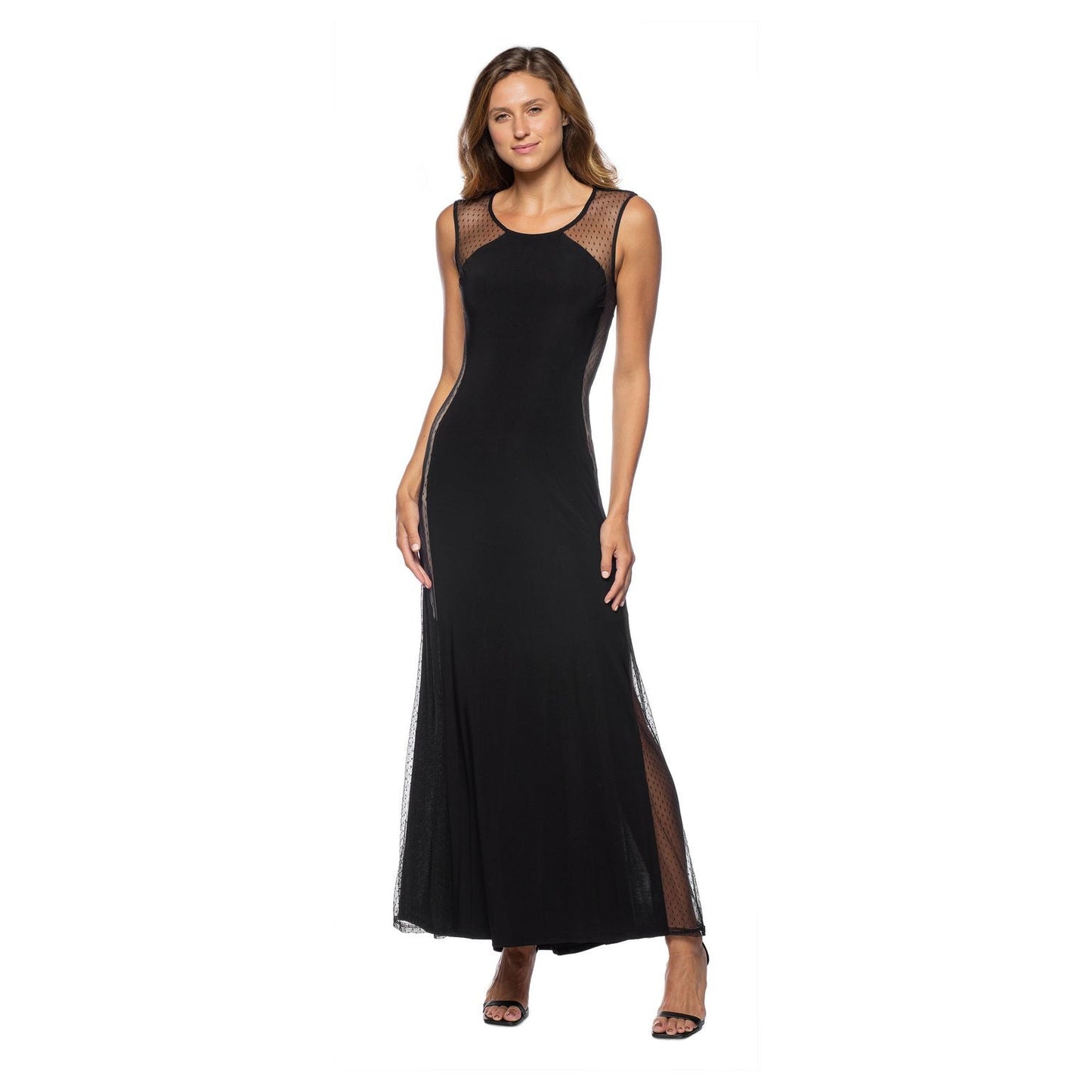 Marina Long Sleeveless Side Panel Dress