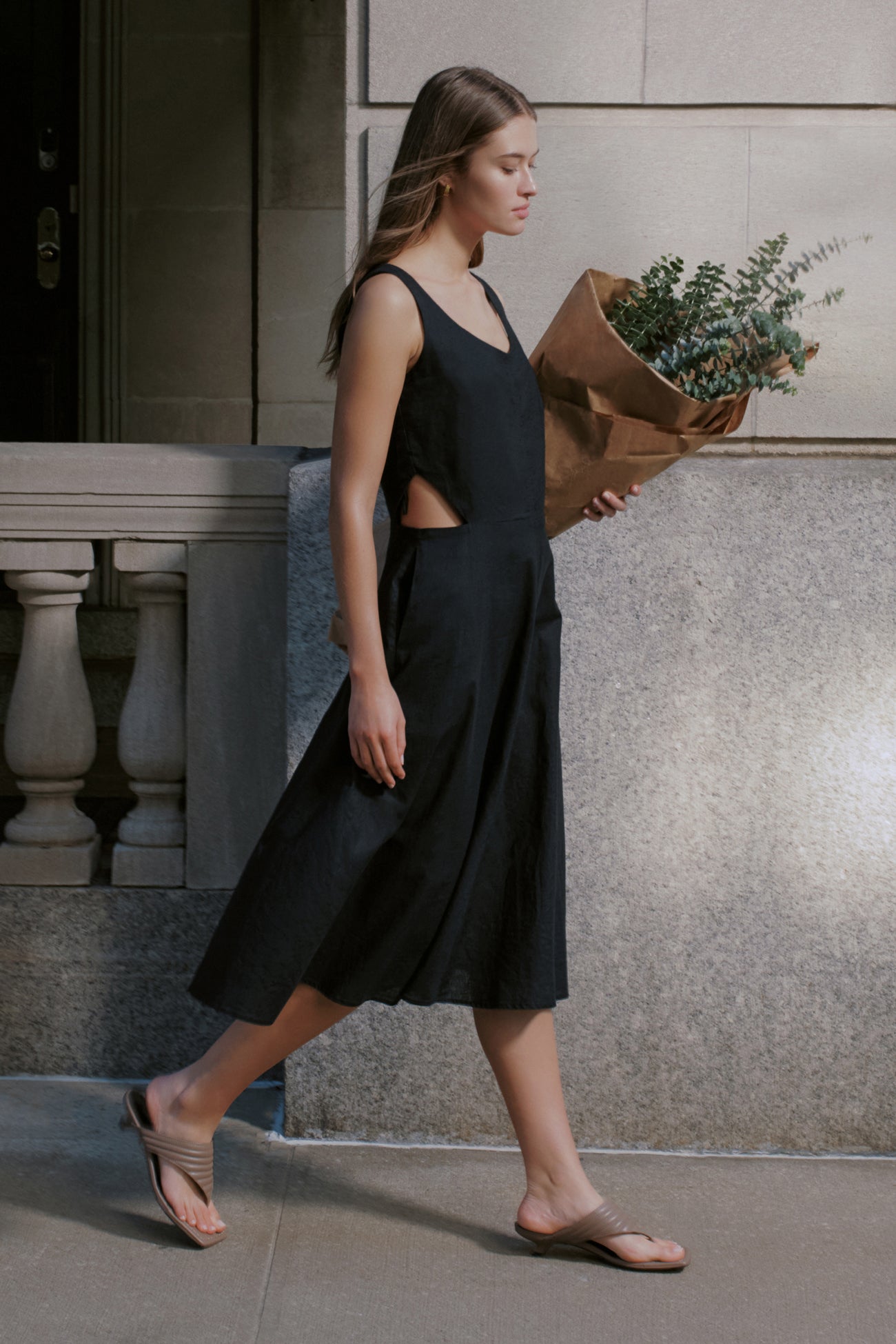 Caroline Linen-Blend Dress