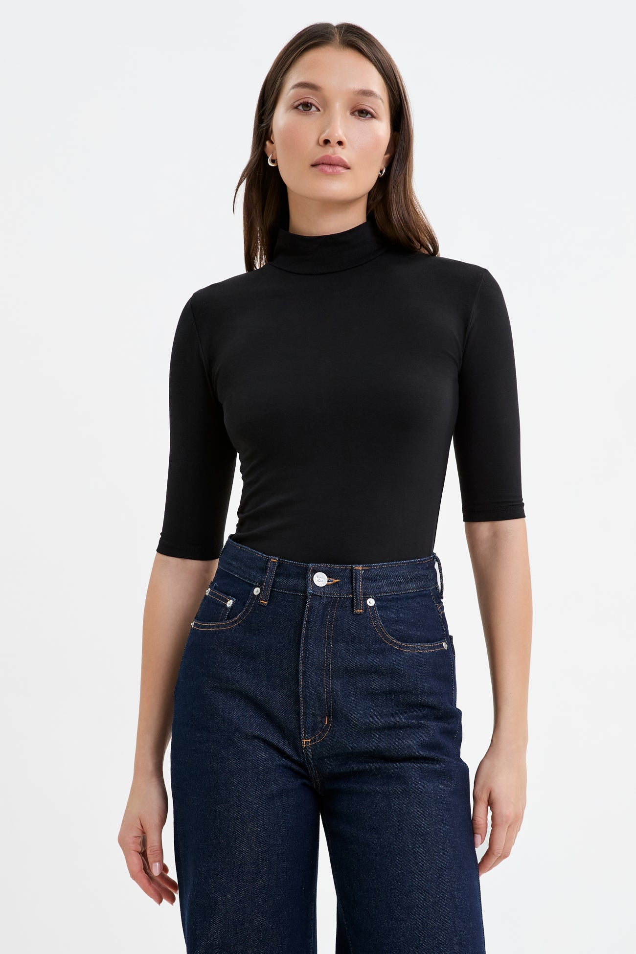 Ana Mock Neck Top