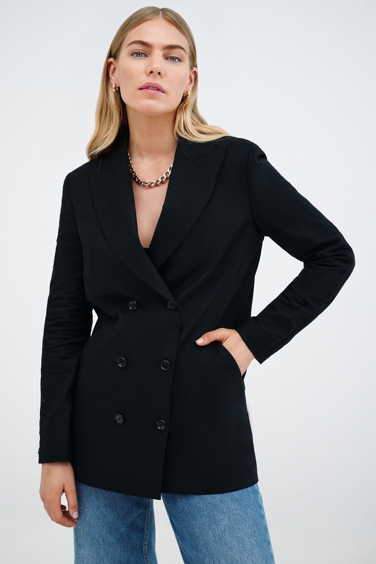 Linden Linen-Blend Blazer