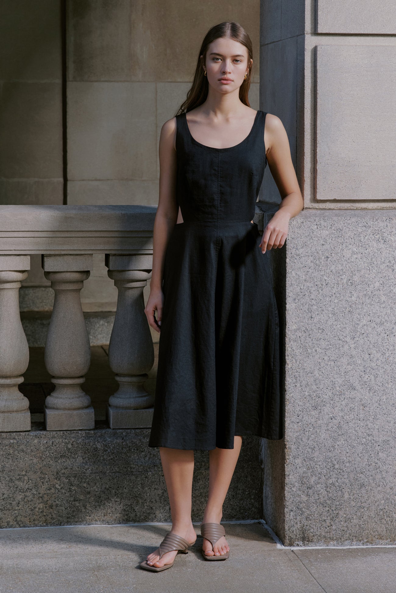 Caroline Linen-Blend Dress