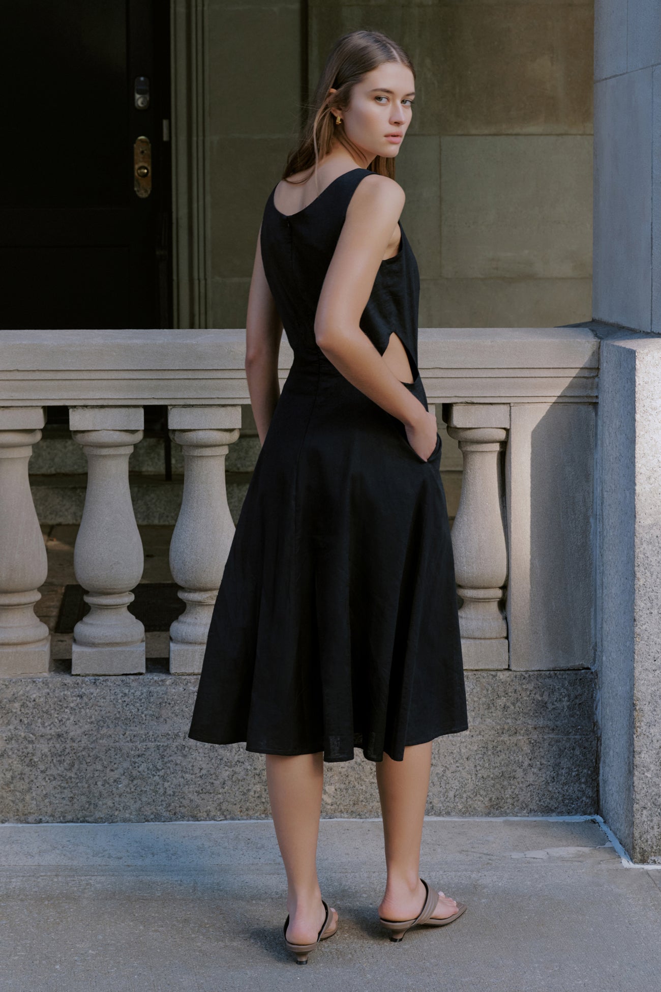 Caroline Linen-Blend Dress