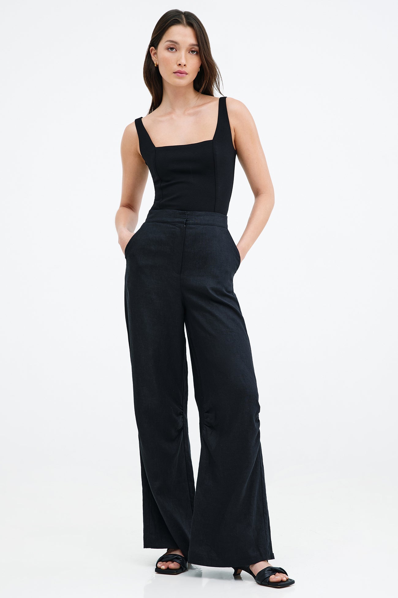 Runa Linen-Blend Pants